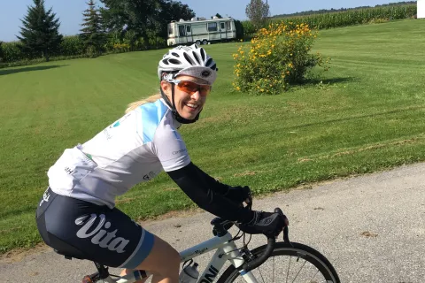 Valérie Chevalier biking