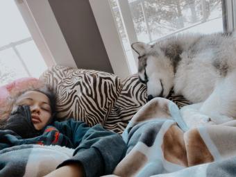 Imaan and her husky