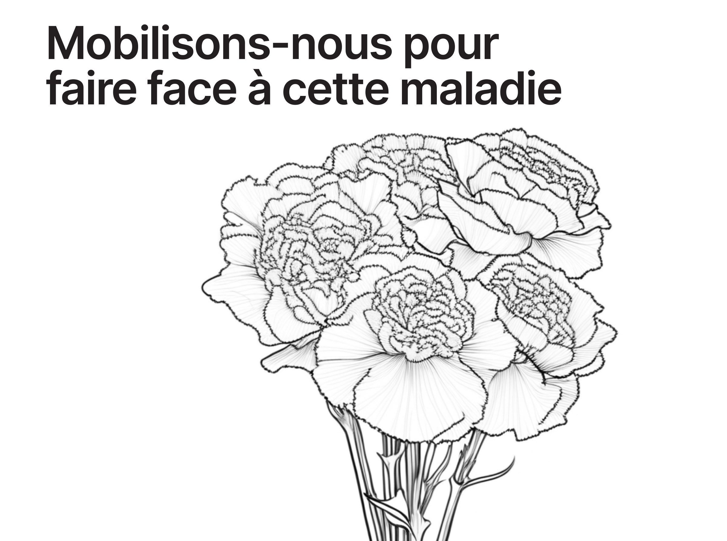 A hand holds a bouquet of carnations.