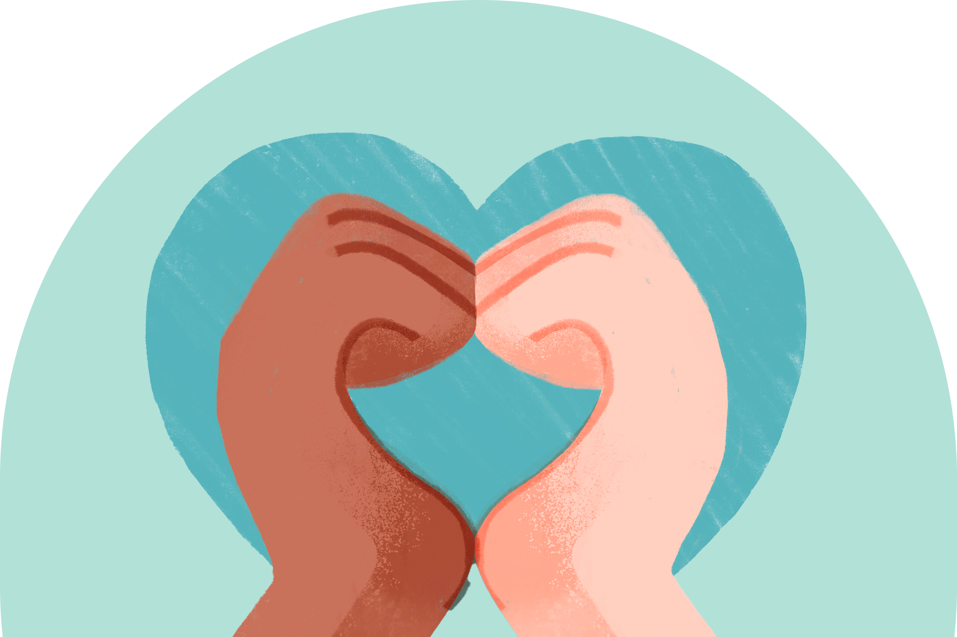 Two hands making a heart.