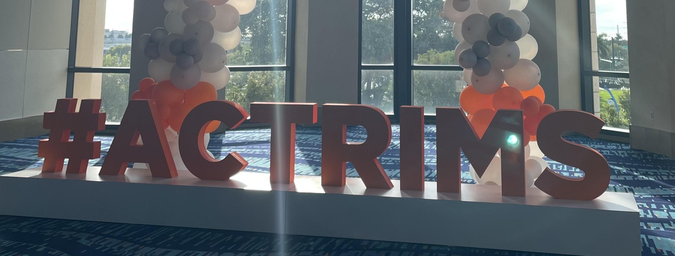Signage in one of the meeting halls at ACTRIMS