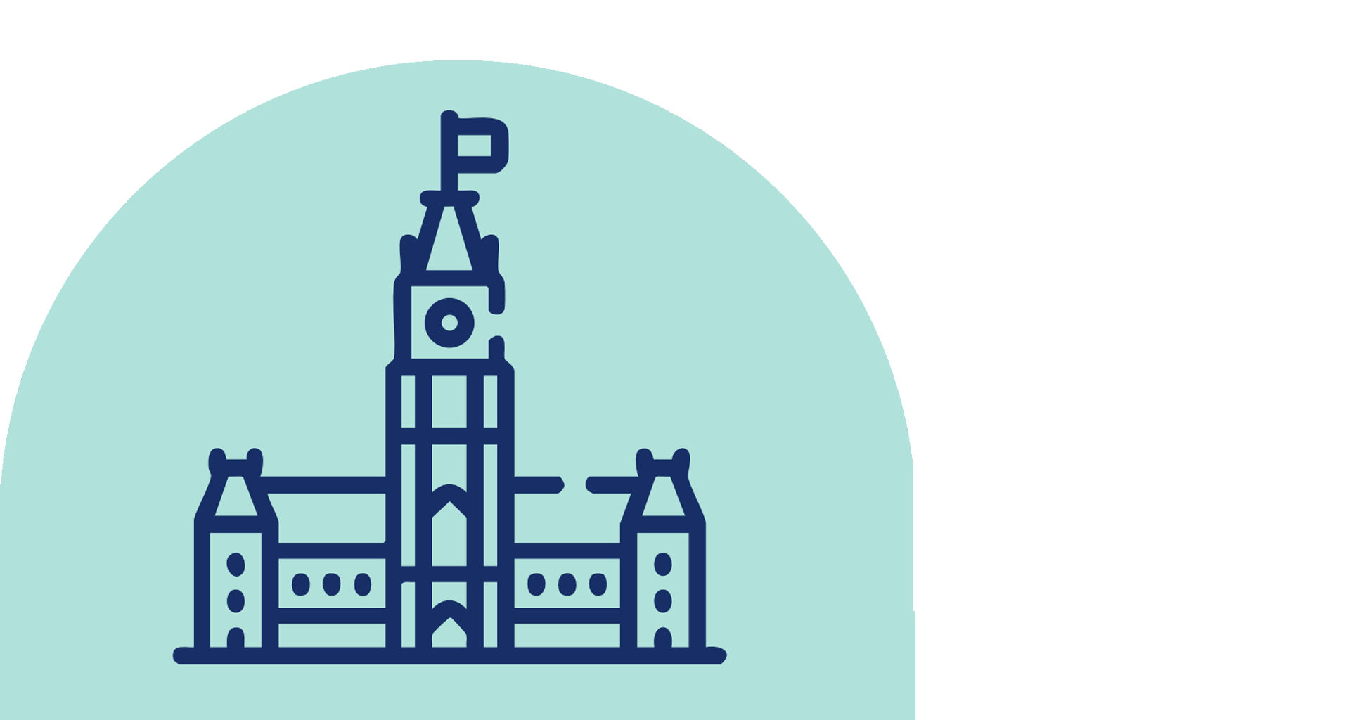 A line drawing of parliment.