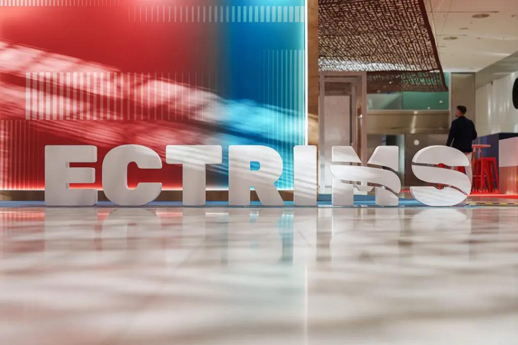 A welcome signage at the ECTRIMS conference.