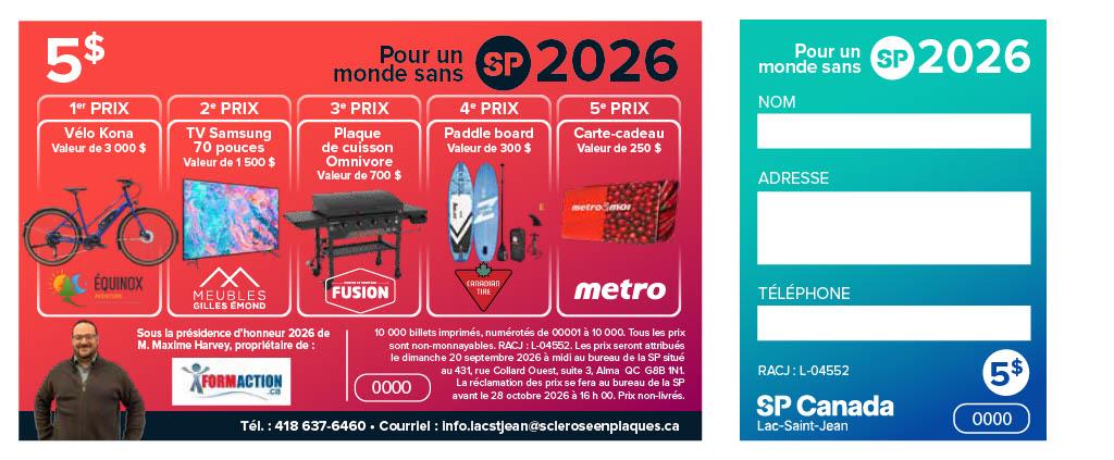 Billet de tirage annuel 2026 pour un monde sans SP