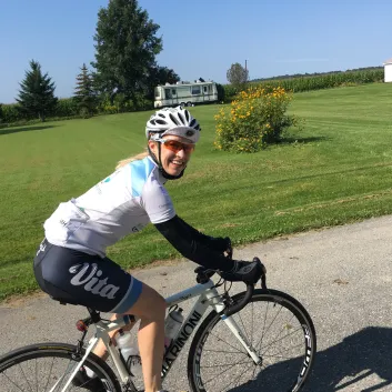 Valérie Chevalier biking
