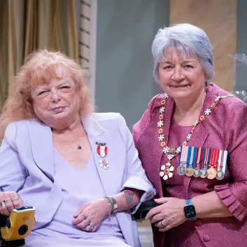 Photo of Diane and Governor General Mary Simon at the Rideau Hall Ceremony in June 2025.